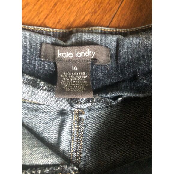 Kate Landry Vintage Bohemian Casual Knee-length Jean Skirt Embroidered Floral - Picture 4 of 11